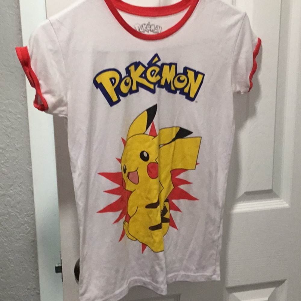 white tee pokemon shirt